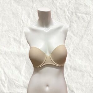 La Vie En Rose Strapless Bra Cream Nude 32D